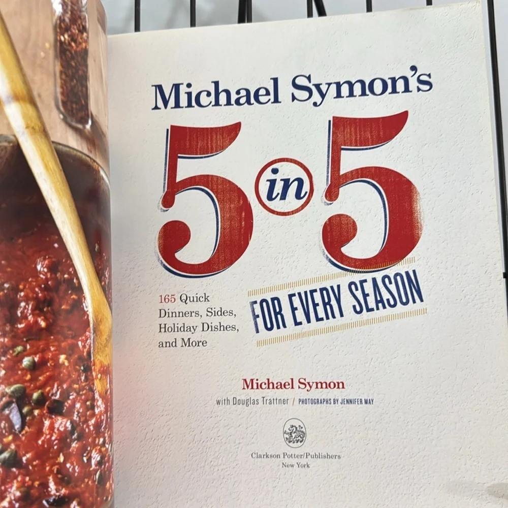 Yummy 😋 Michael Symon's 5 in 5 Cookbook. Cooking made easy w/only 5 ingredients.